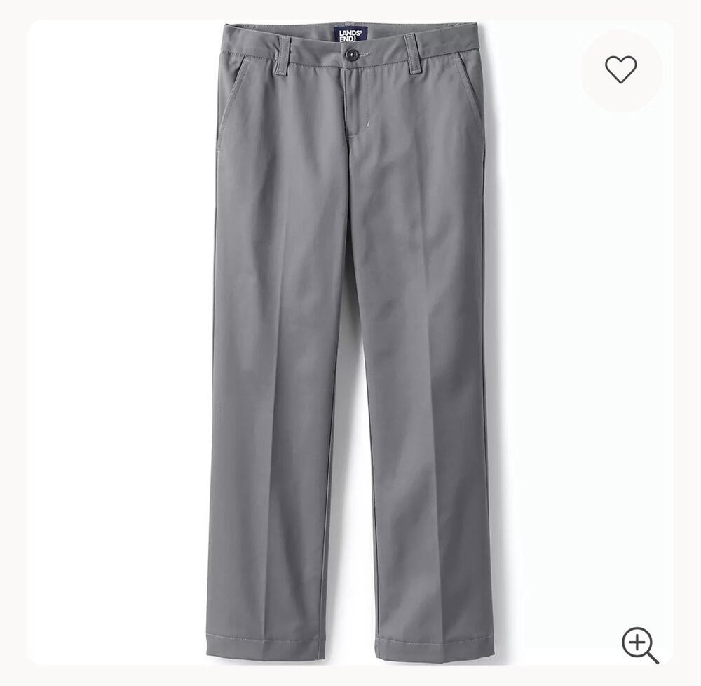 Lands' End Women's Plus Size 22W Gray Twill Chino Pants Work Uniform NWT